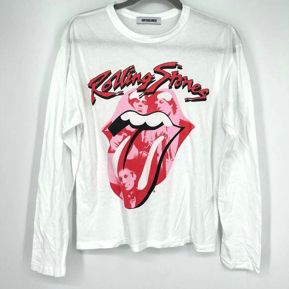 Daydreamer Rolling Stones Band Lick Crew Long Sleeve White XS NWOT - Picture 5 of 6
